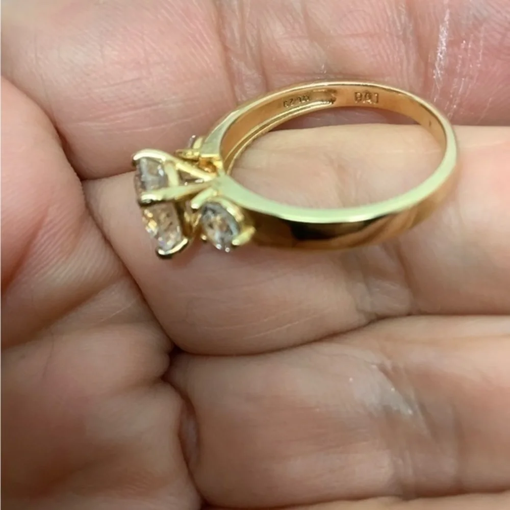 Gold over sterling silver CZ ring